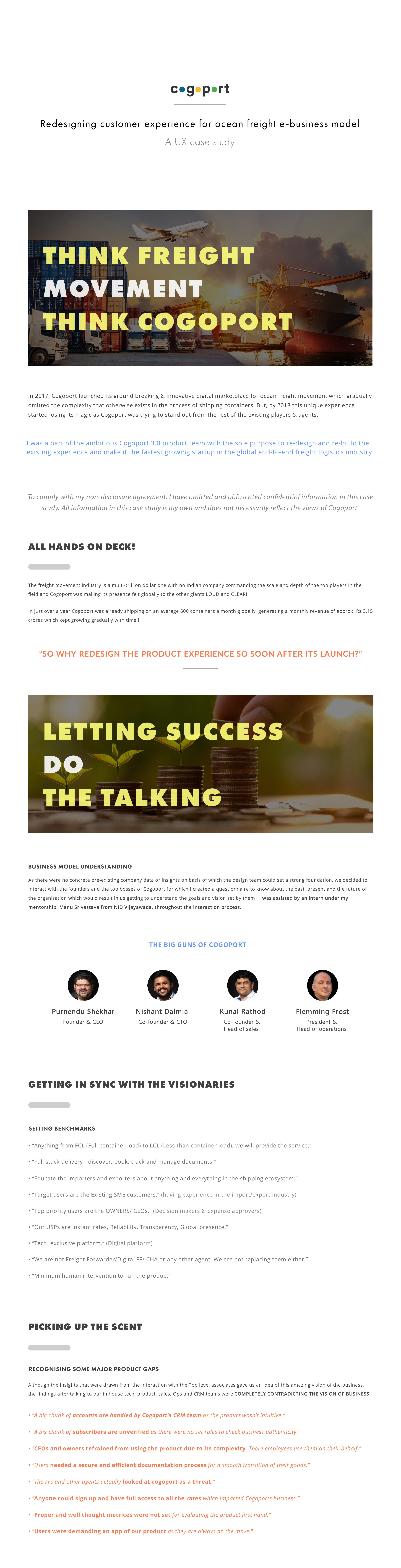 Cogoport product research case study, page 1