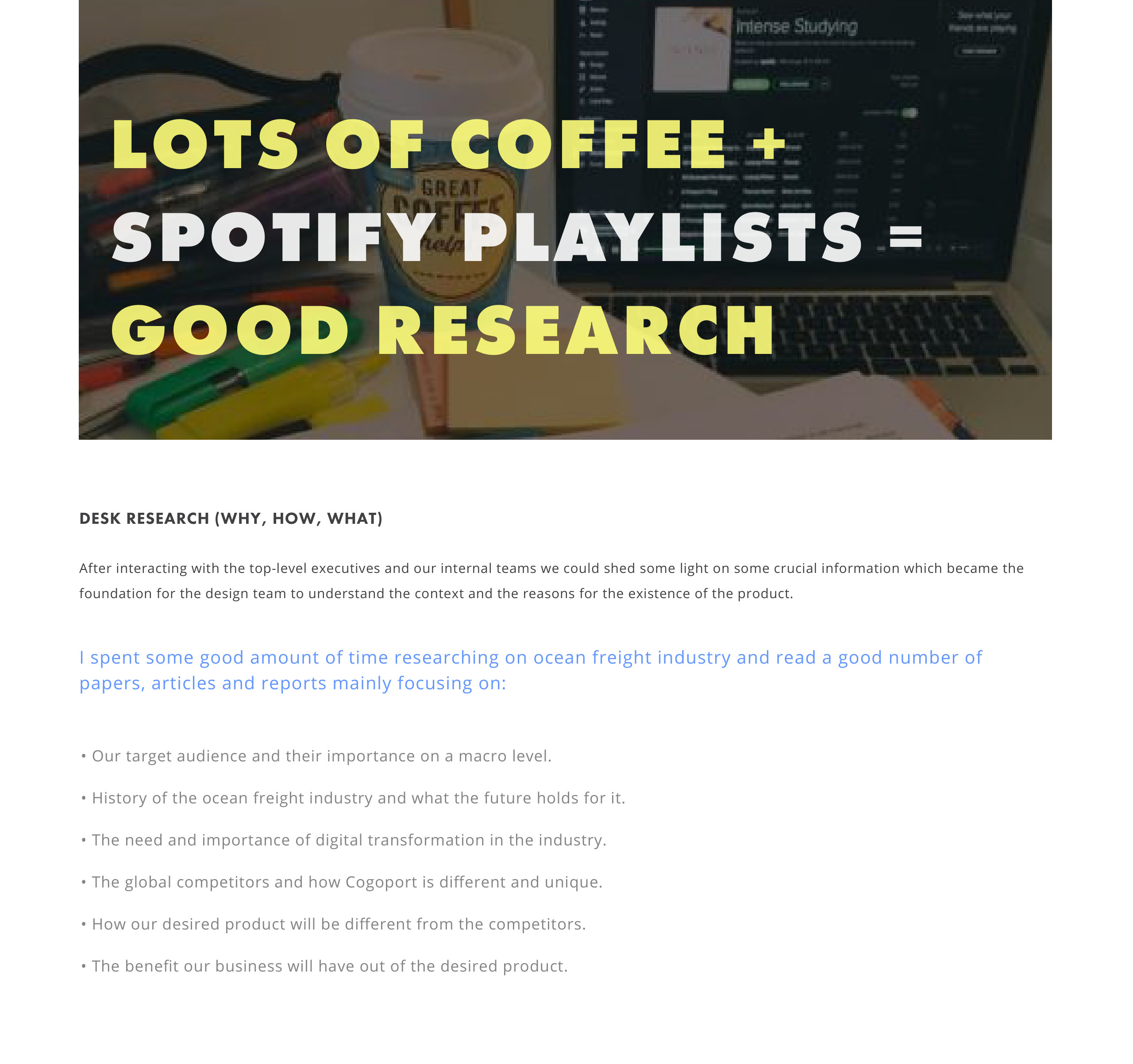 Cogoport product research case study, page 2