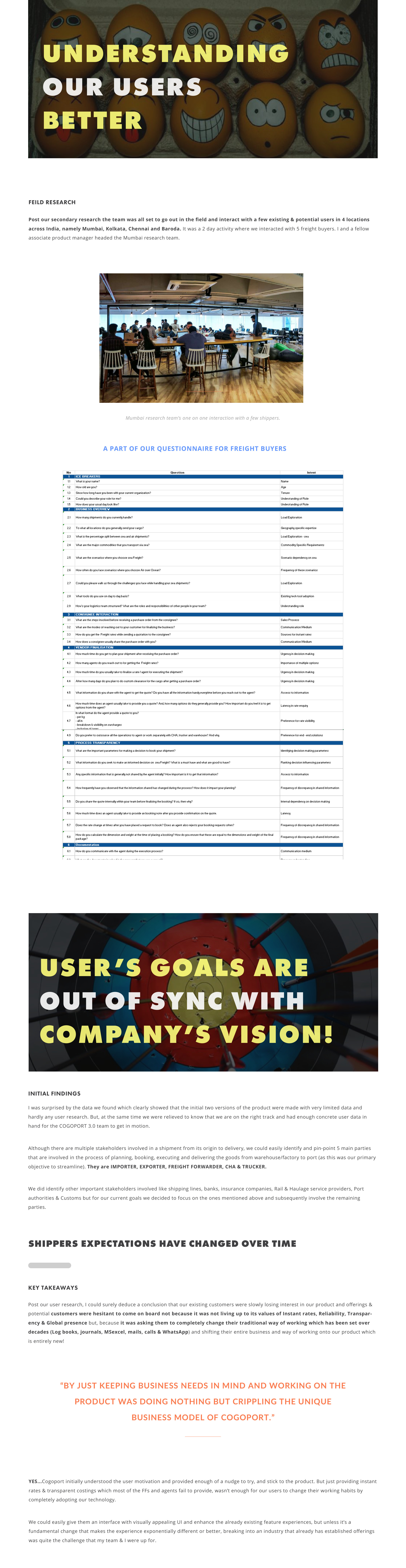 Cogoport product research case study, page 7